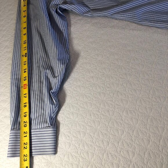 Brooks Brothers 1818 Mens Size 17-33 Non-Iron Shirt 100% Cotton Blue Stripe - Picture 8 of 9